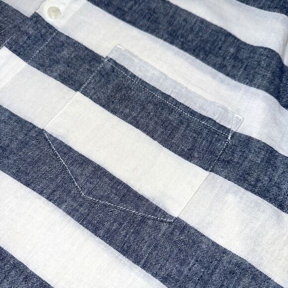 Solid & Striped Men's Cotton Linen Long Sleeve Beach Shirt Sz Large Rare D/C - Picture 5 of 11